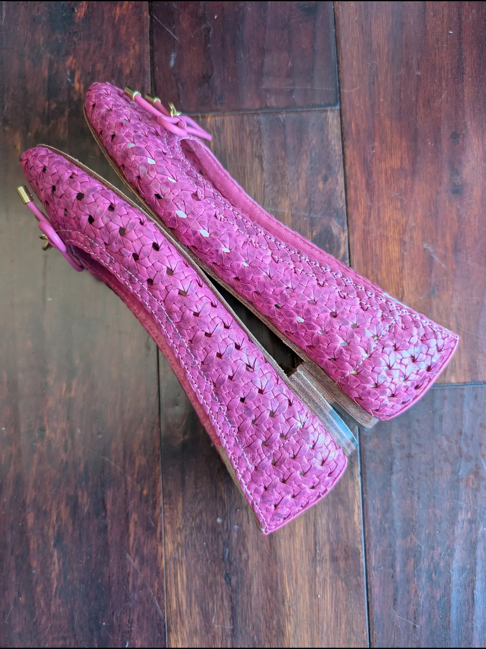 Kate Spade NY Willa woven ballet flats in Hot pink Leather Upper/Sole Size 7